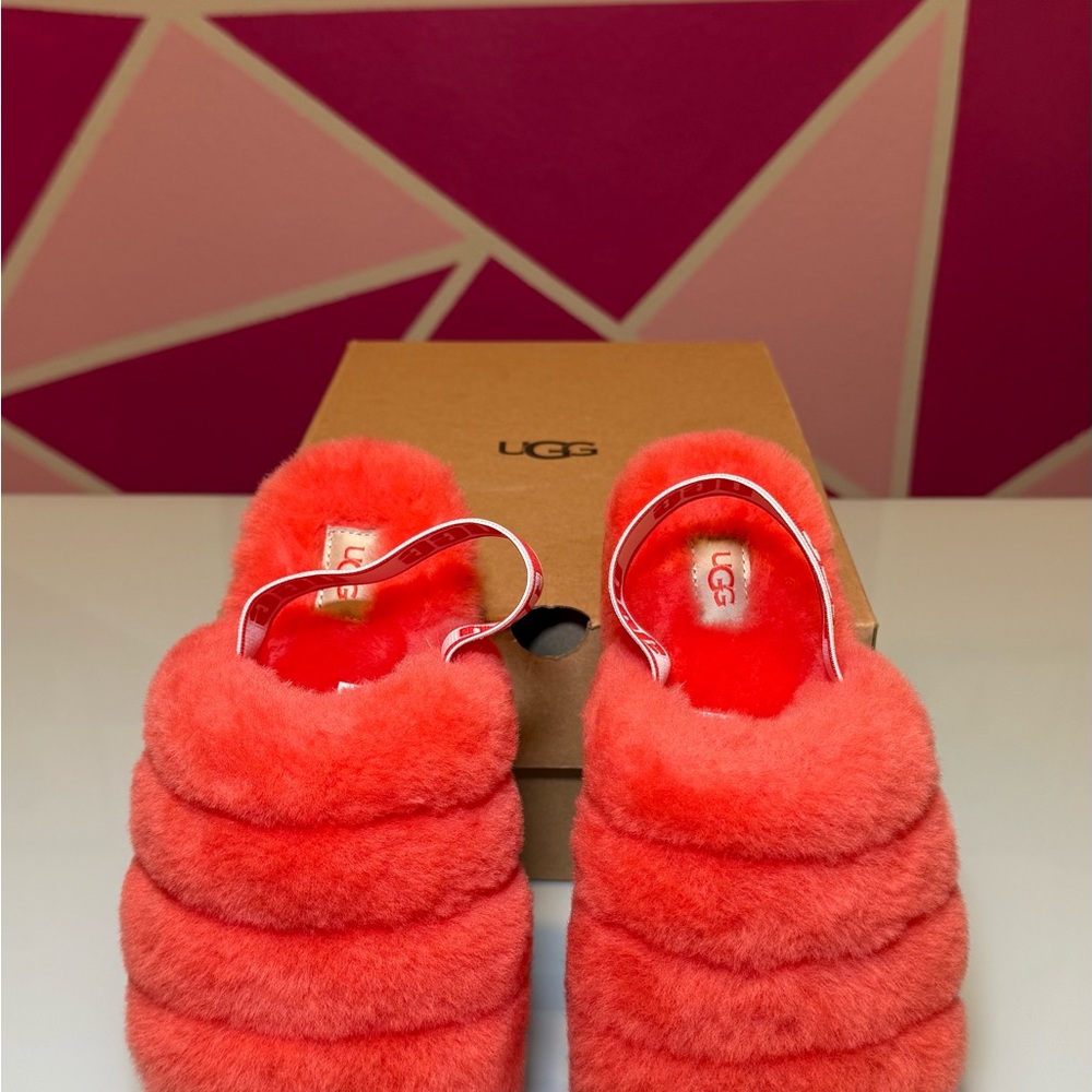 UGG Fluff Yeah Women Slides - Coral - Picture 3 of 6